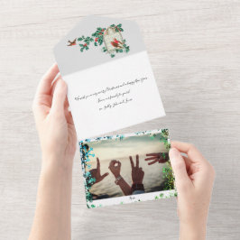 Aangepast Fijne Feestdagen Chic Landelijk Vintage  All In One Uitnodiging