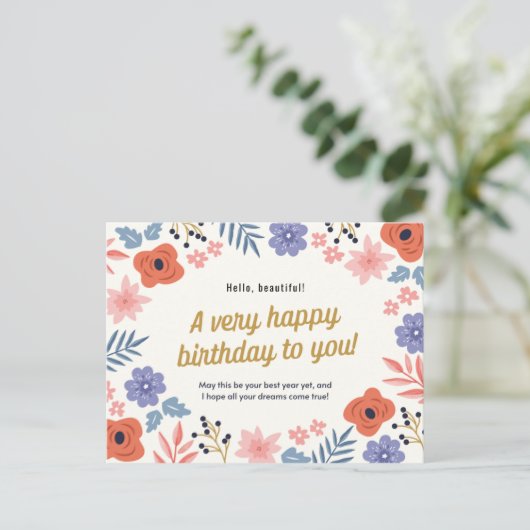 Aangepast - Fijne Floral van afgelopen dag Briefkaart (Staand voorkant)