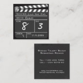 Aangepast filmklapbord vierkante visitekaartje (Voorkant / Achterkant)