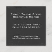 Aangepast filmklapbord vierkante visitekaartje (Achterkant)