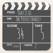 Aangepast filmklapbord voor thuisbioscoop kartonnen onderzetters (Voorkant)