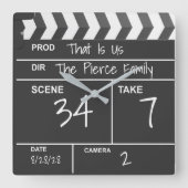 Aangepast filmklapbord voor thuisbioscoop vierkante klok (Voorkant)