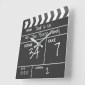 Aangepast filmklapbord voor thuisbioscoop vierkante klok (Hoek)