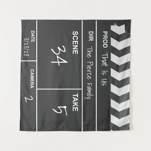 Aangepast filmklapbord voor thuisbioscoop wandkleed (Voorkant (horizontaal))