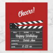 Aangepast filmklapbord wijn etiket (Enkel label)