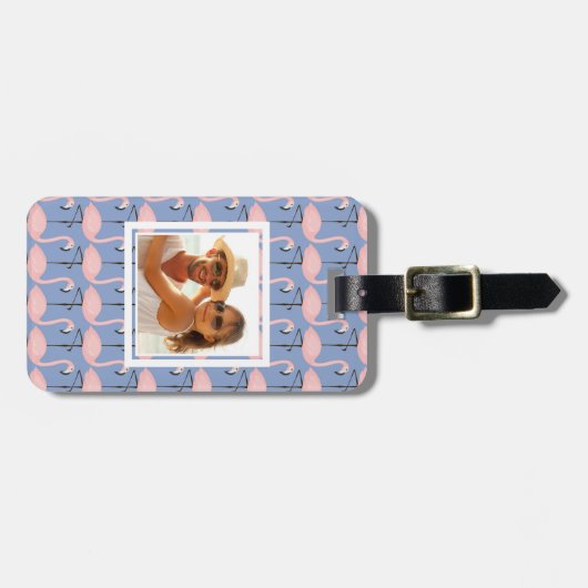 Aangepast Flamingo patroon voor fototender Bagagelabel (Voorkant horizontaal)