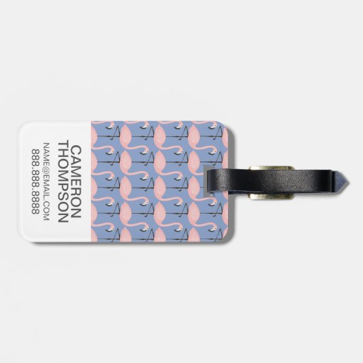 Aangepast Flamingo patroon voor fototender Bagagelabel (Achterkant horizontaal)
