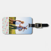 Aangepast Flamingo patroon voor Photo Retro Bagagelabel (Voorkant horizontaal)