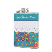 Aangepast flesje op Blauwgroen Faux Lace Hip Flask Heupfles (Links)
