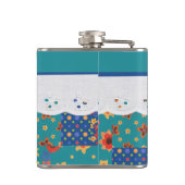 Aangepast flesje op Blauwgroen Faux Lace Hip Flask Heupfles (Achterkant)