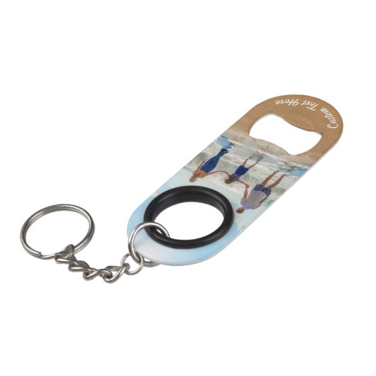 Aangepast flesje Sleutelhanger flesopening foto's Mini Flessenopener (Voorkant Gekanteld)