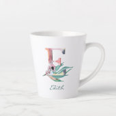 Aangepast flessenMonogram voor Waterverf met lette Latte Mok (Rechts)