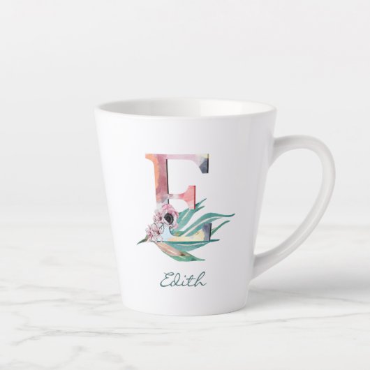 Aangepast flessenMonogram voor Waterverf met lette Latte Mok (Rechts)