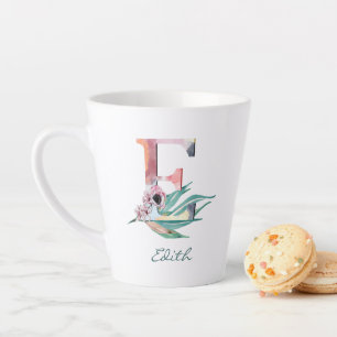 Aangepast flessenMonogram voor Waterverf met lette Latte Mok