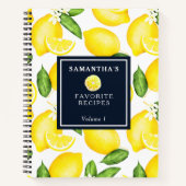 Aangepast flessenpatroon Citrus Lemon Notitieboek (Voorkant)