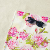 Aangepast flessenpatroon oud Roos monogram T Strandlaken (In situ)