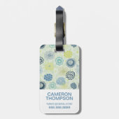 Aangepast flessenpatroon voor foto's en monogram bagagelabel (Achterkant verticaal)