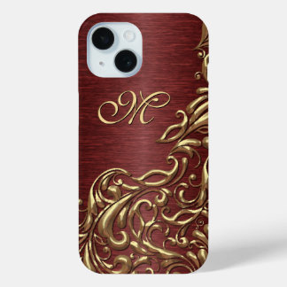 Aangepast flessenpatroon voor heerlijk goud iPhone 15 case