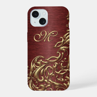 Aangepast flessenpatroon voor heerlijk goud iPhone 15 case