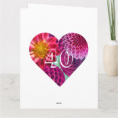 Aangepast Floral 40th Birthday Wenskaart Kaart (Achterkant)