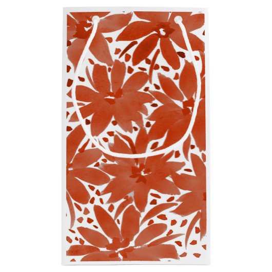 Aangepast Floral design in roestkleurige tas Klein Cadeauzakje (Achterkant)