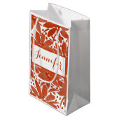 Aangepast Floral design in roestkleurige tas Klein Cadeauzakje (Voorkant Gekanteld)