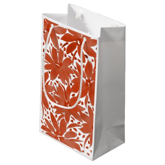 Aangepast Floral design in roestkleurige tas Klein Cadeauzakje (Achterkant Gekanteld)