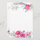 Aangepast Floral design Kaart (Voorkant / Achterkant)