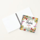 Aangepast Floral Garden Flowers Sketchbook Notitieboek (Binnen)