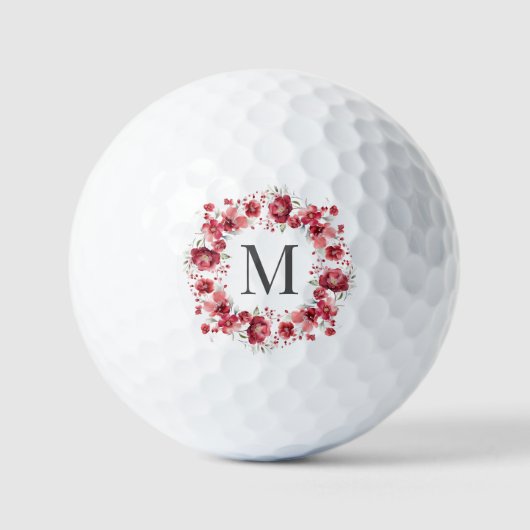 Aangepast Floral Monogram Golfballen (Voorkant)