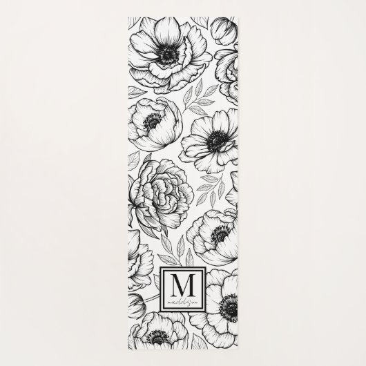 Aangepast Floral Monogram Yogamat (Achterkant)