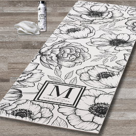 Aangepast Floral Monogram Yogamat