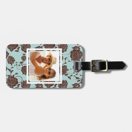 Aangepast Floral patroon foto 3 Bagagelabel (Voorkant horizontaal)