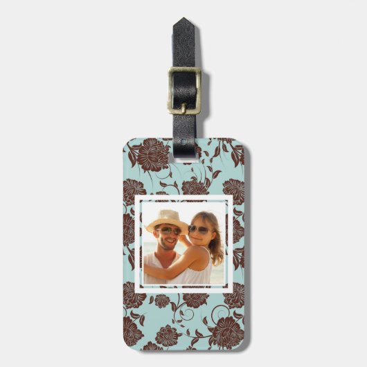Aangepast Floral patroon foto 3 Bagagelabel (Voorkant verticaal)