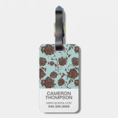 Aangepast Floral patroon foto 3 Bagagelabel (Achterkant verticaal)