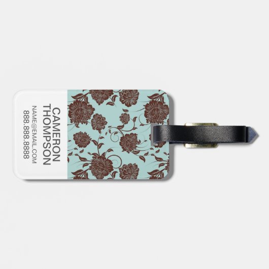 Aangepast Floral patroon foto 3 Bagagelabel (Achterkant horizontaal)