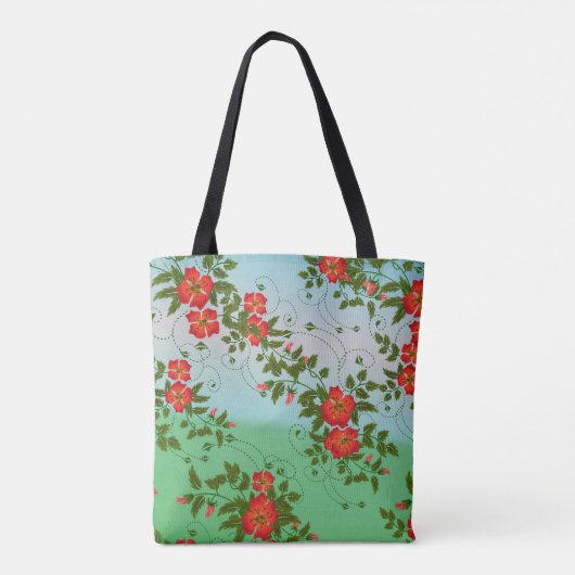 Aangepast Floral patroon Tote Bag (Achterkant)