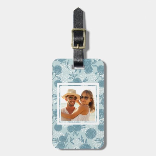 Aangepast Floral Patroon van de Foto Retro 2 2 Bagagelabel (Voorkant verticaal)