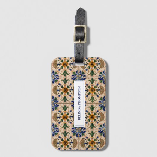 Aangepast  Floral Pattern-patroon voor de Middella Bagagelabel (Voorkant (verticaal))