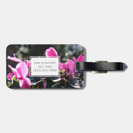 Aangepast floreel label, personaliseren bagagelabel (Achterkant horizontaal)