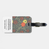 Aangepast floreel patroon met fotoRetro 4 Bagagelabel (Achterkant horizontaal)