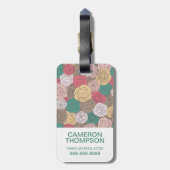 Aangepast floreel patroon voor foto's en monogram bagagelabel (Achterkant verticaal)