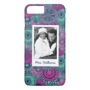 Aangepast floreel patroon voor foto's en namen Case-Mate iPhone case