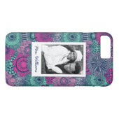 Aangepast floreel patroon voor foto's en namen Case-Mate iPhone case (Achterkant (Horizontaal))
