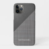 Aangepast folielicht Middeldonkergrijs leder Case-Mate iPhone Case (Achterkant)