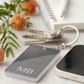 Aangepast folielicht Middeldonkergrijs leder Sleutelhanger (Voorkant Rechts)