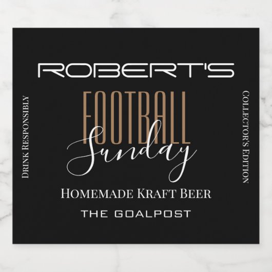 Aangepast Football Bier Etiket (Enkel label)