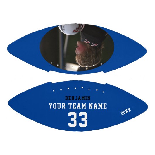 Aangepast Football Blauw naamnummer Team Fotogespr (Panelen)