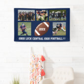 Aangepast Football Foto Collage Team School Naam Spandoek (Insitu)