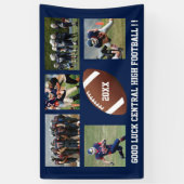 Aangepast Football Foto Collage Team School Naam Spandoek (Verticaal)